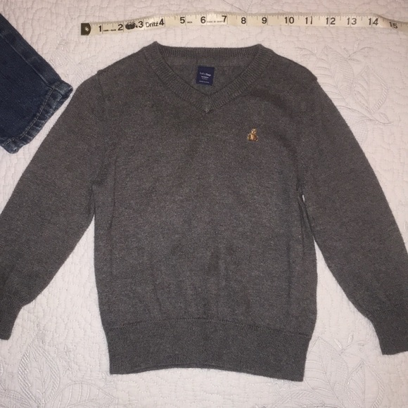 Baby Gap Grey Sweater w/ Dark Blue Elbow Patches 2T NWOT - Picture 4 of 5
